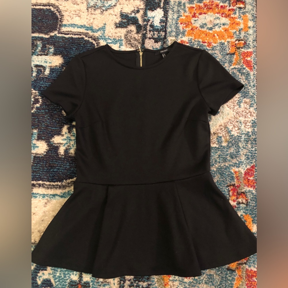 Black Peplum Top